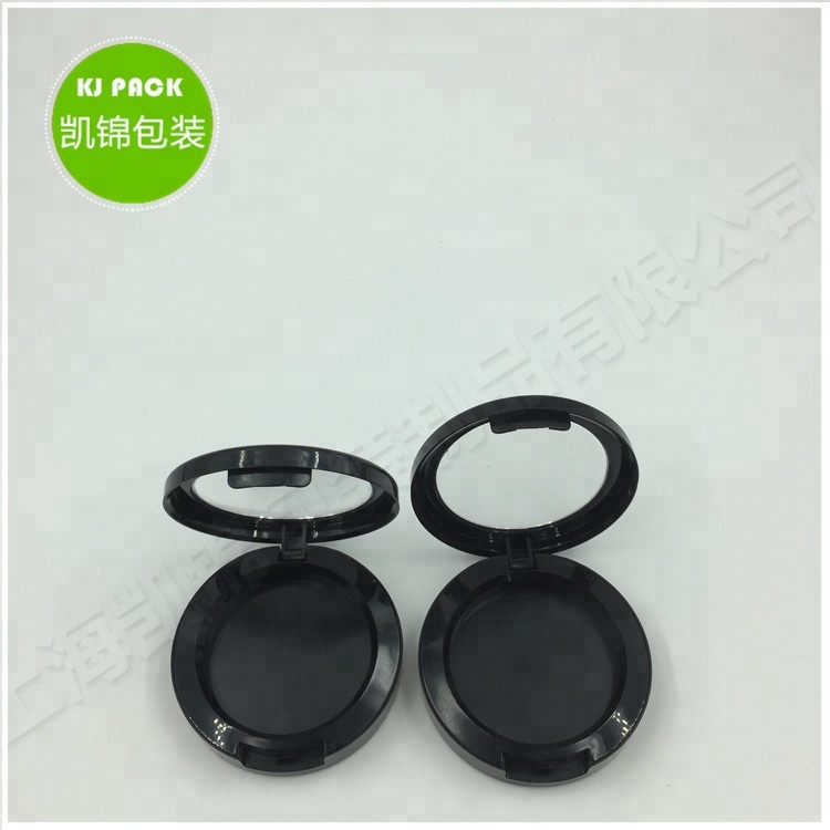 Fashion classic circular plastic makeup compact powder case cosmetic packaging supplier