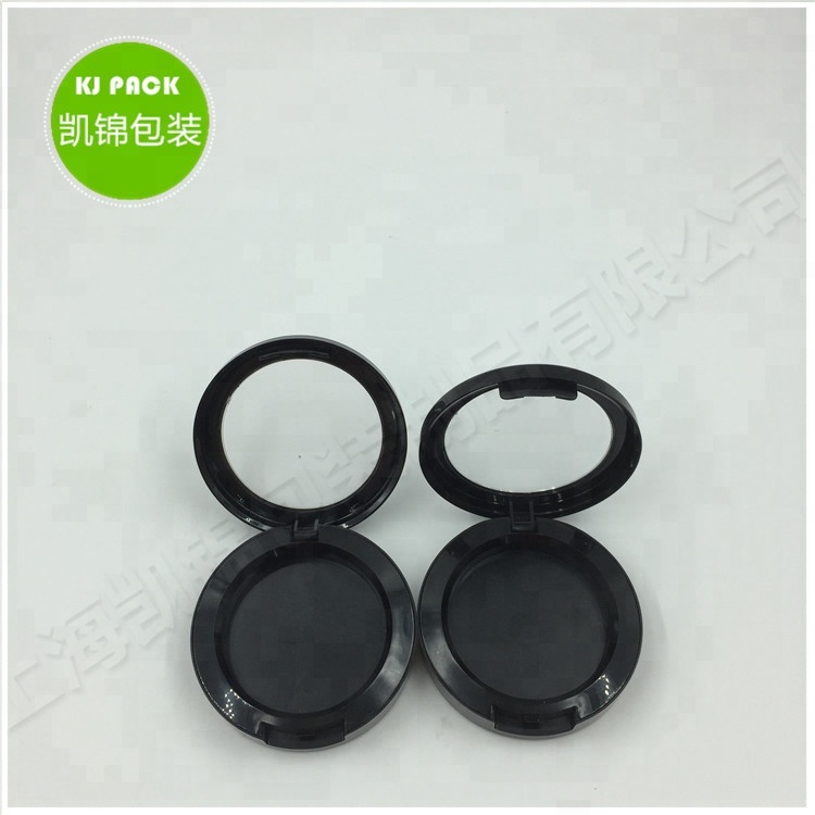 Fashion classic circular plastic makeup compact powder case cosmetic packaging supplier