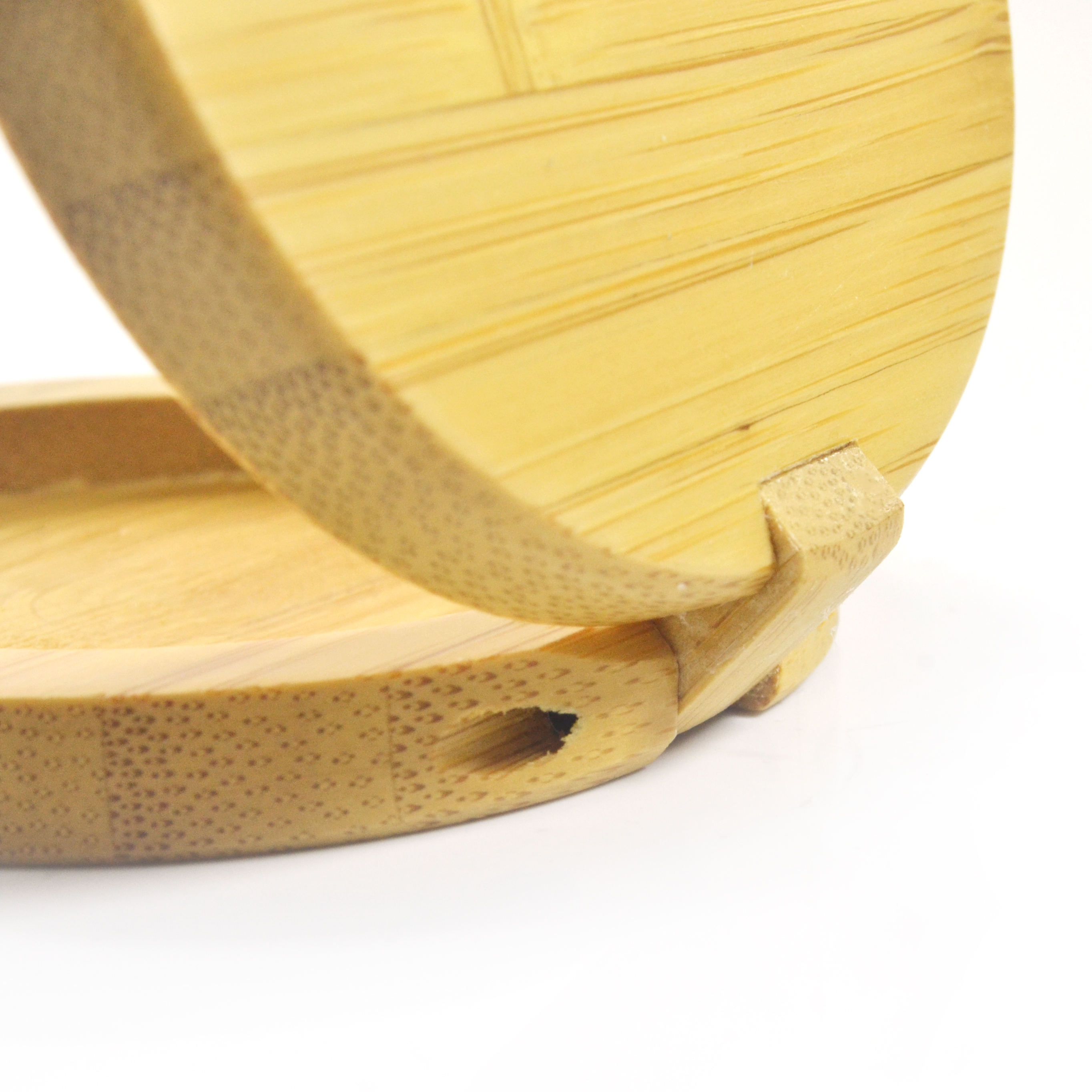 Fashion design open-close way wooden package outside shell 1oz 30ml loose powder empty container with mirror