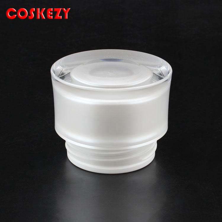 Fashion design white frosted cosmetic containers body cream diamond cosmetic jars 30g 50g