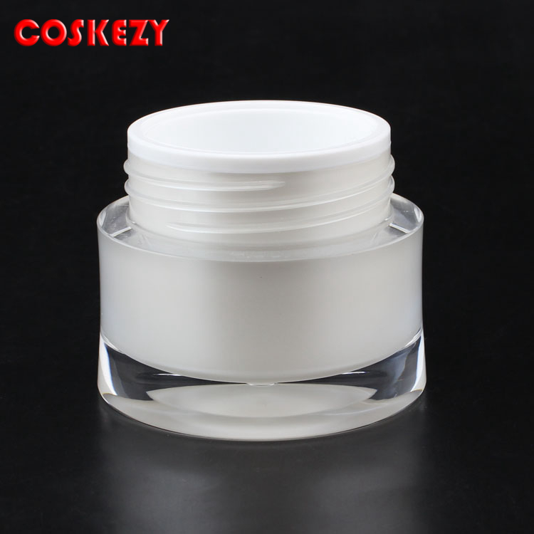 Fashion design white frosted cosmetic containers body cream diamond cosmetic jars 30g 50g