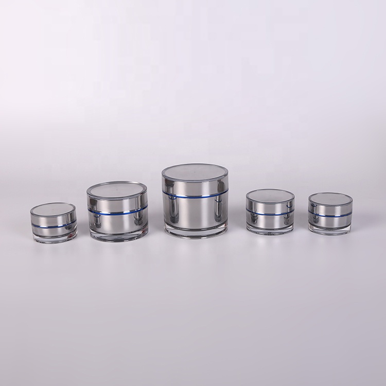 Fashion silver screw cap luxury face oval round acrylic cream jar