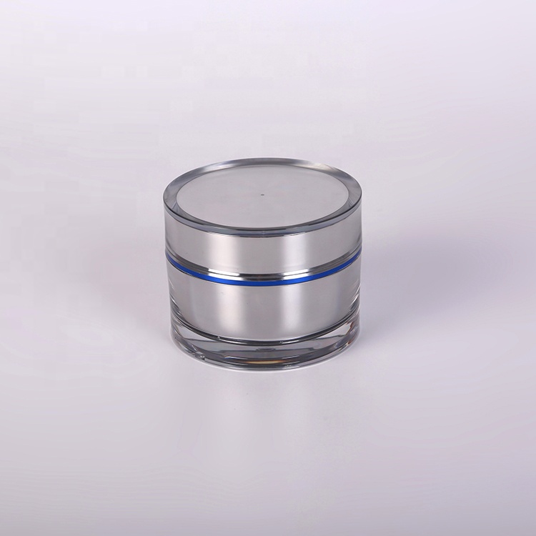 Fashion silver screw cap luxury face oval round acrylic cream jar