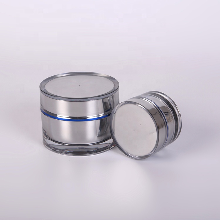 Fashion silver screw cap luxury face oval round acrylic cream jar