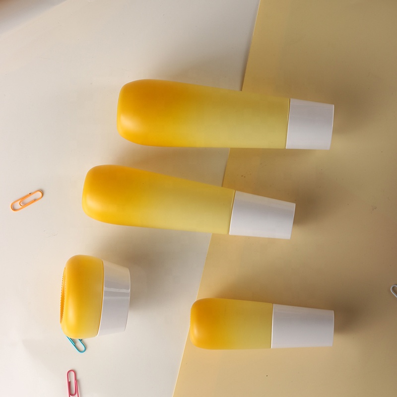 Fashionable Empty Packing Yellow Cosmetic Container Bottle
