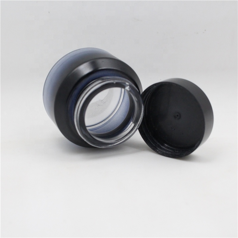 Fashionable gradients round slant shoulder glass jar refillable customized colourful jars for eye cream