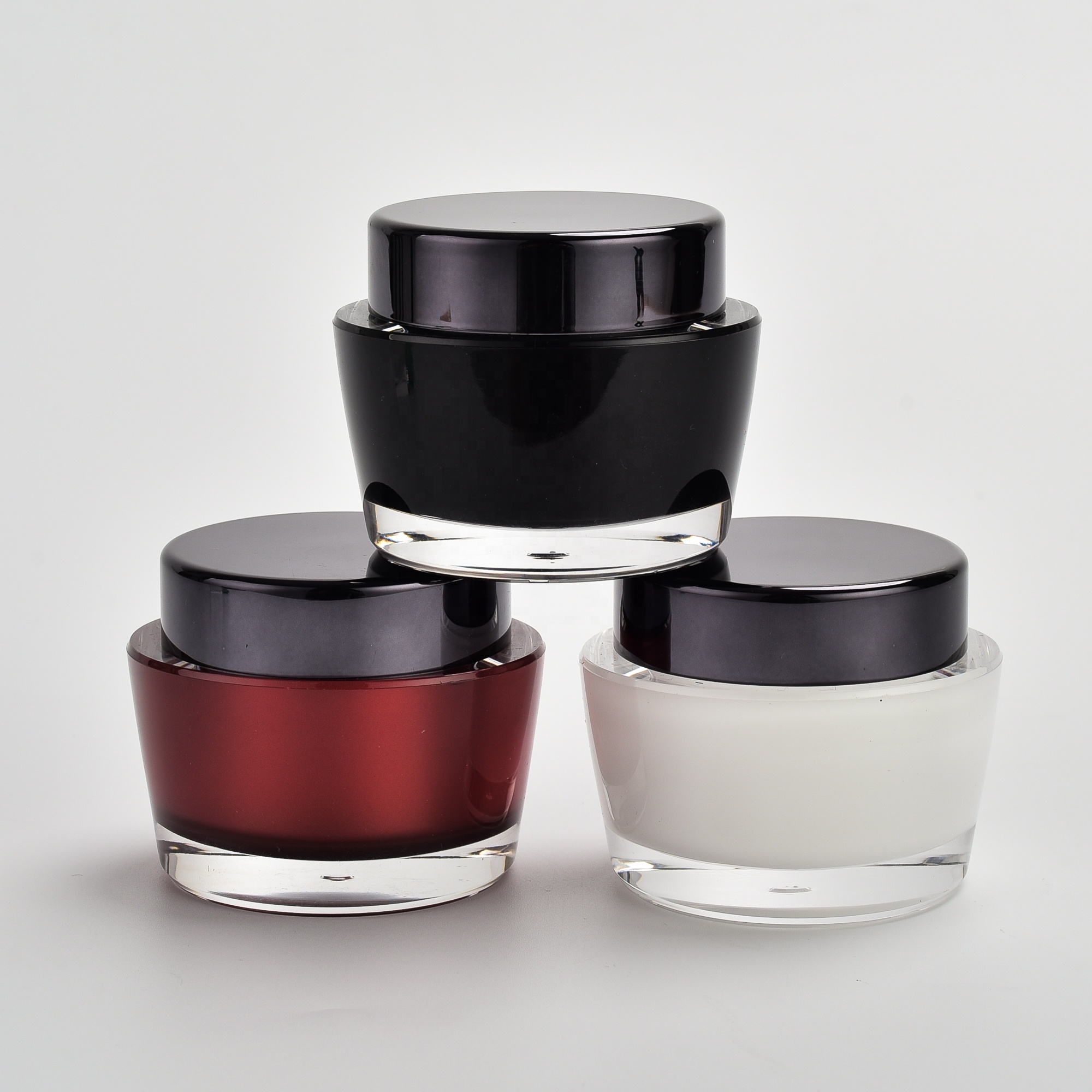 Fashionable oval cone acrylic Cosmetic Jar