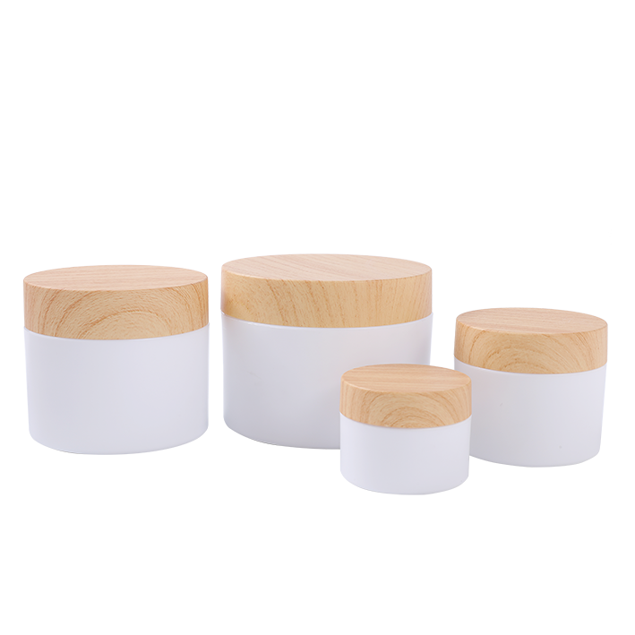 Fast Delivery 100g 150g 200g 250g PP plastic double wall cosmetic cream jar with bamboo printing lids