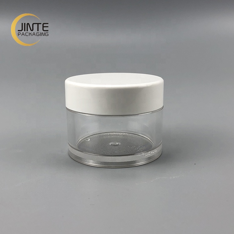 Fast Delivery 30g  1OZ  Eye Cream Empty Clear PETG Plastic Jar With White Lid