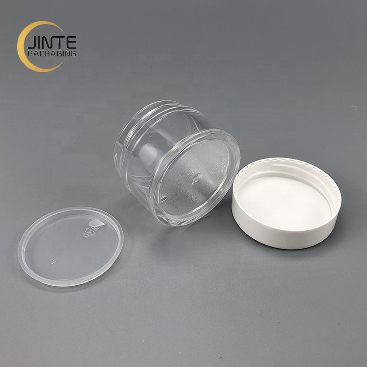 Fast Delivery 30g 1OZ Eye Cream Empty Clear PETG Plastic Jar With White Lid