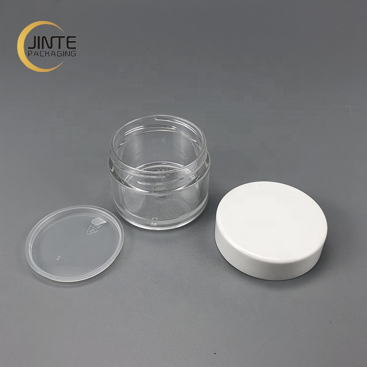 Fast Delivery 30g 1OZ Eye Cream Empty Clear PETG Plastic Jar With White Lid