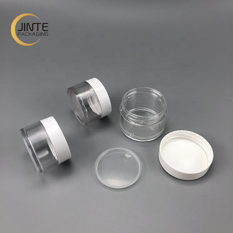 Fast Delivery 30g 1OZ Eye Cream Empty Clear PETG Plastic Jar With White Lid