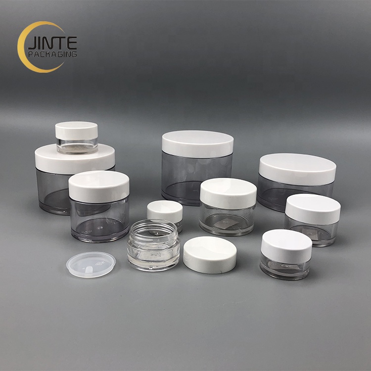 Fast Delivery 30g 1OZ Eye Cream Empty Clear PETG Plastic Jar With White Lid
