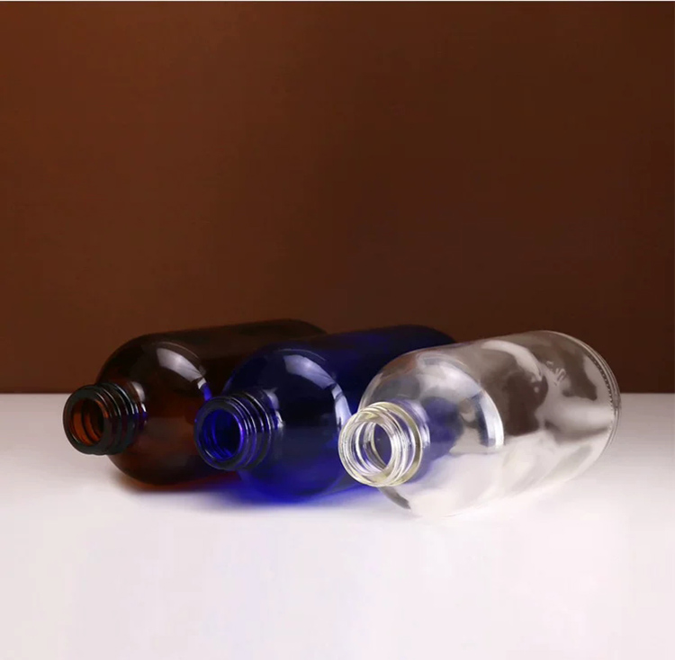 Fast Delivery Cylinder Round Shaped Refillable Amber Glass Spray Bottle