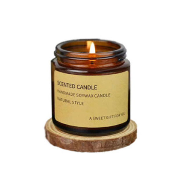 Fast Delivery Empty Round 9 Ounce 9oz Custom Amber Glass Candle Jar 250 ml Candle Holder With Lid