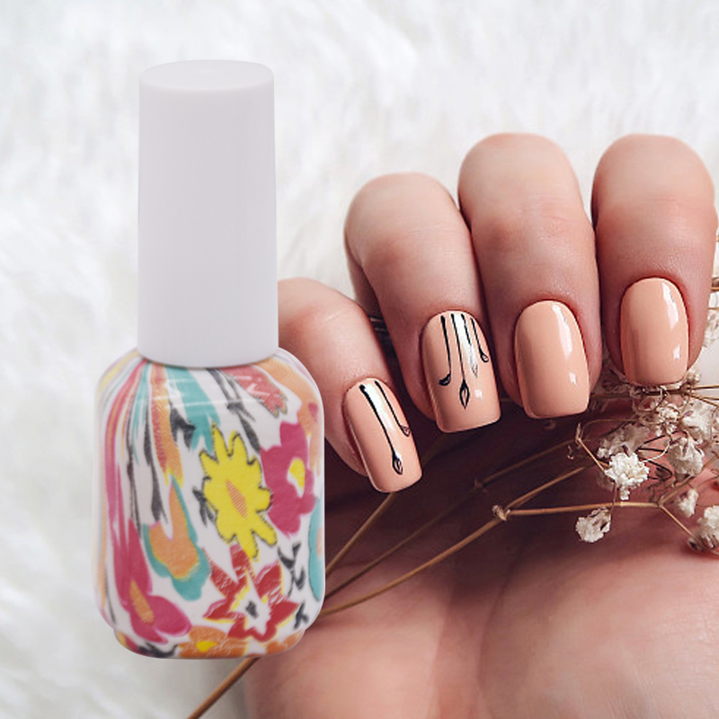 Fast Delivery Heat Transfer Colorful Dazzling Ilicone Ice Cream Nail Polish Bottle