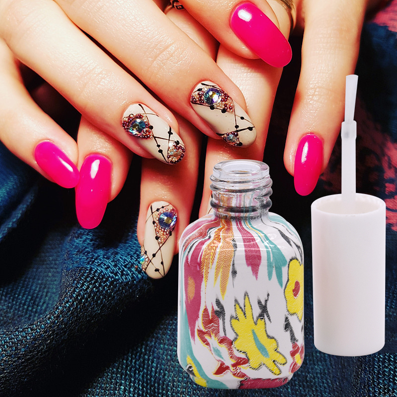 Fast Delivery Heat Transfer Colorful Dazzling Ilicone Ice Cream Nail Polish Bottle