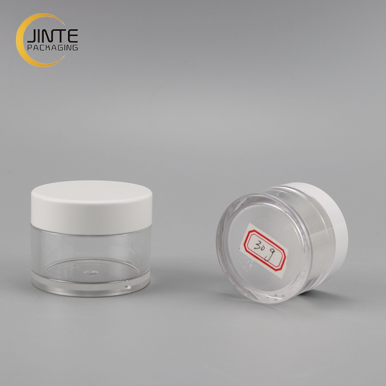 Fast Delivery Plastic Pomade Container, Clear Plastic Hair Mask Jar with White Cap 1OZ/30ml