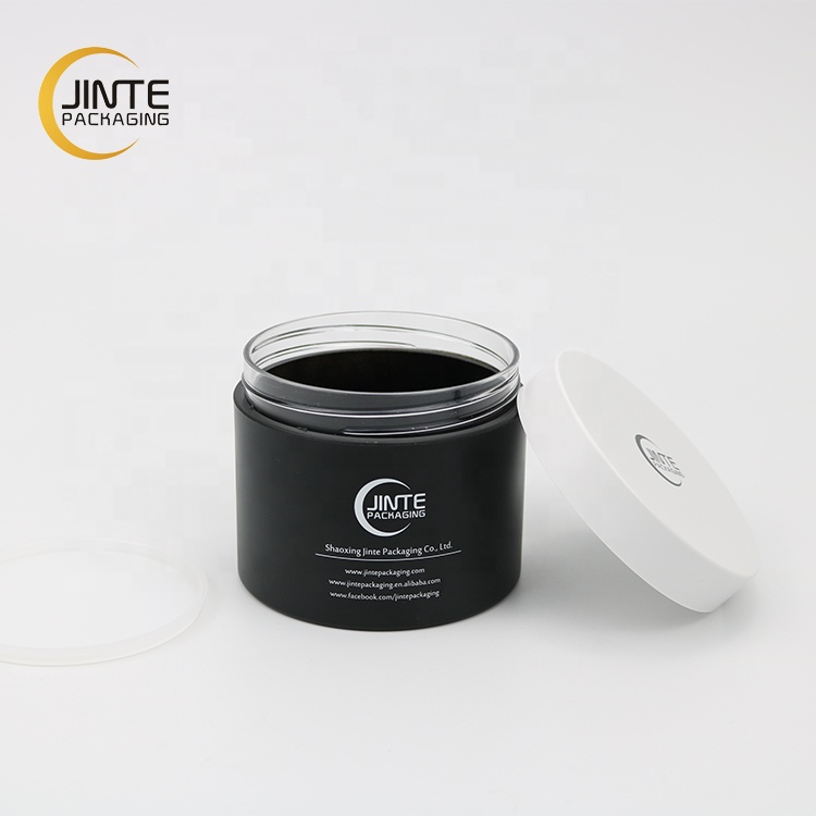 Fast Delivery Time 50ml Men Skincare Matt Black PETG Jar, Luxury Thick Wall Plastic Jar With Decorations