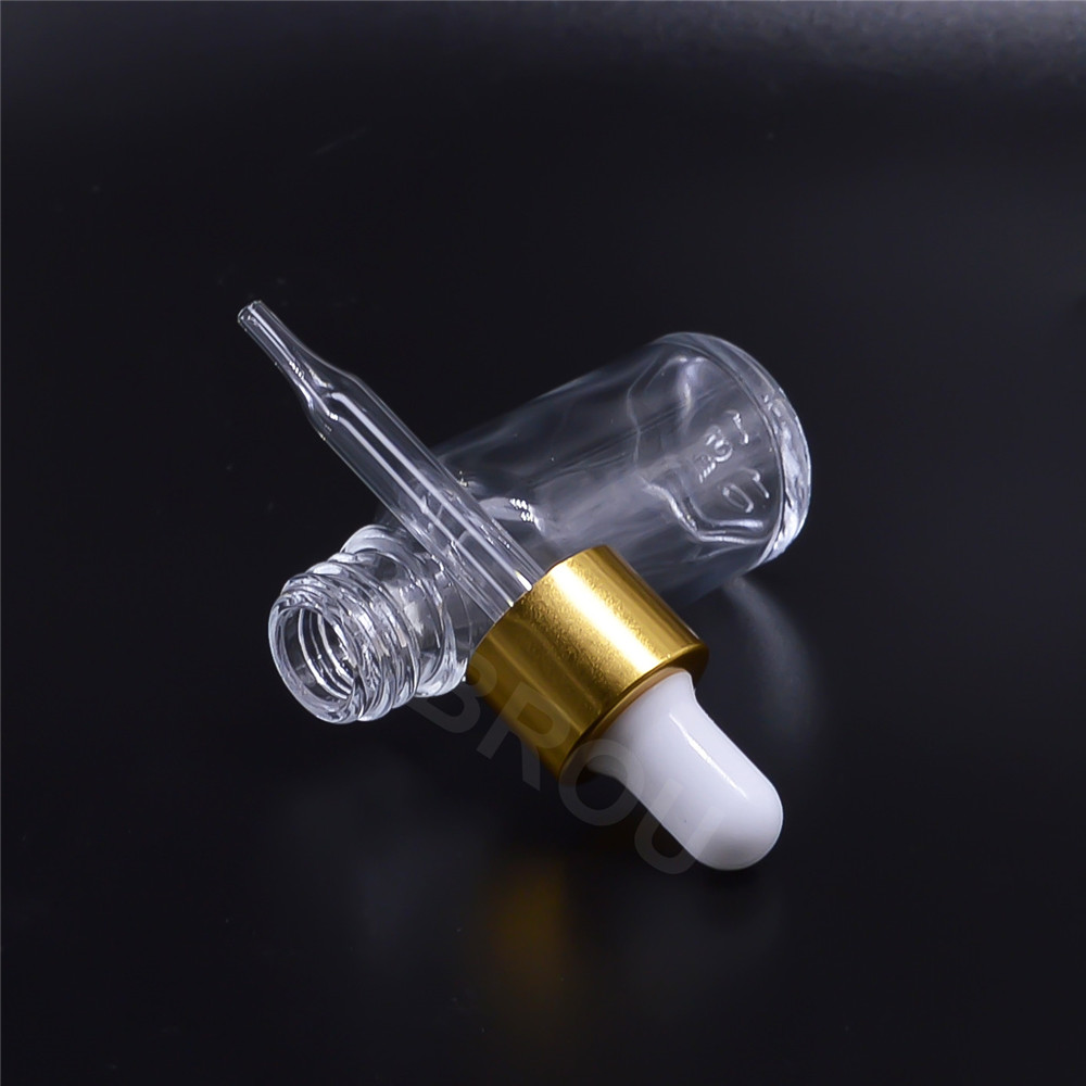 Fast Shipping 5ml 10ml 15ml 20ml 30ml 50ml 100ml clear amber green blue sterile glass dropper bottle with gold dropper