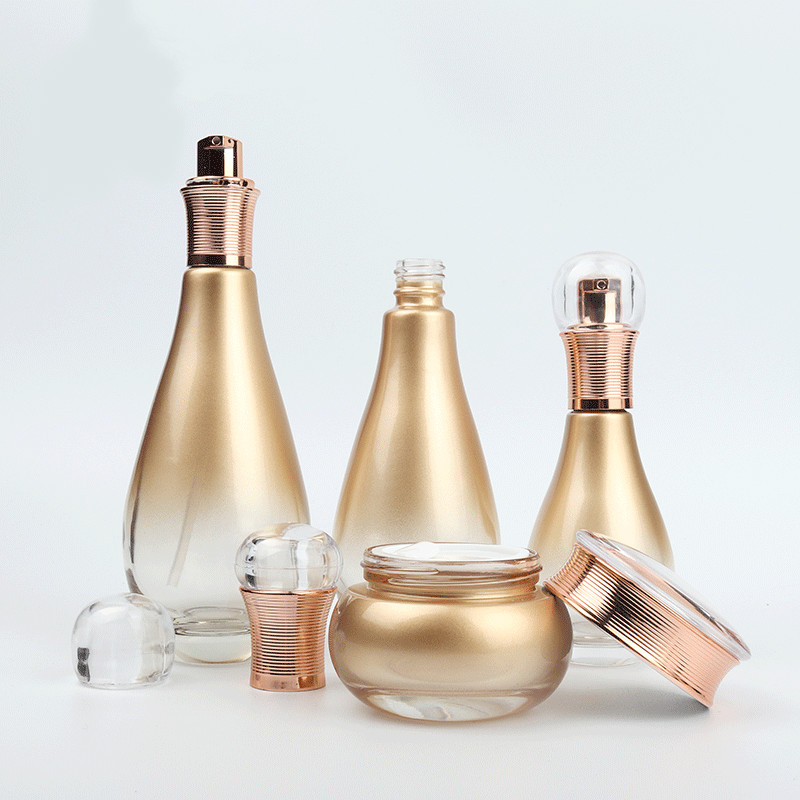 Fast Shipping in stock round shape 50gram empty clear transparent glass cream cosmetic jars containers