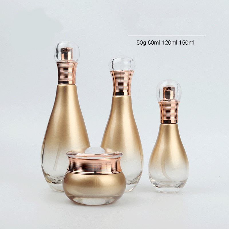 Fast Shipping in stock round shape 50gram empty clear transparent glass cream cosmetic jars containers