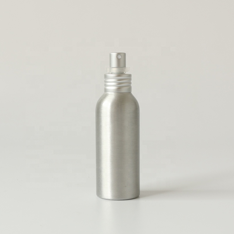 Fast delivery 100ml silver color aluminum mist spray bottle for natural hand sanitizer cleaner spray
