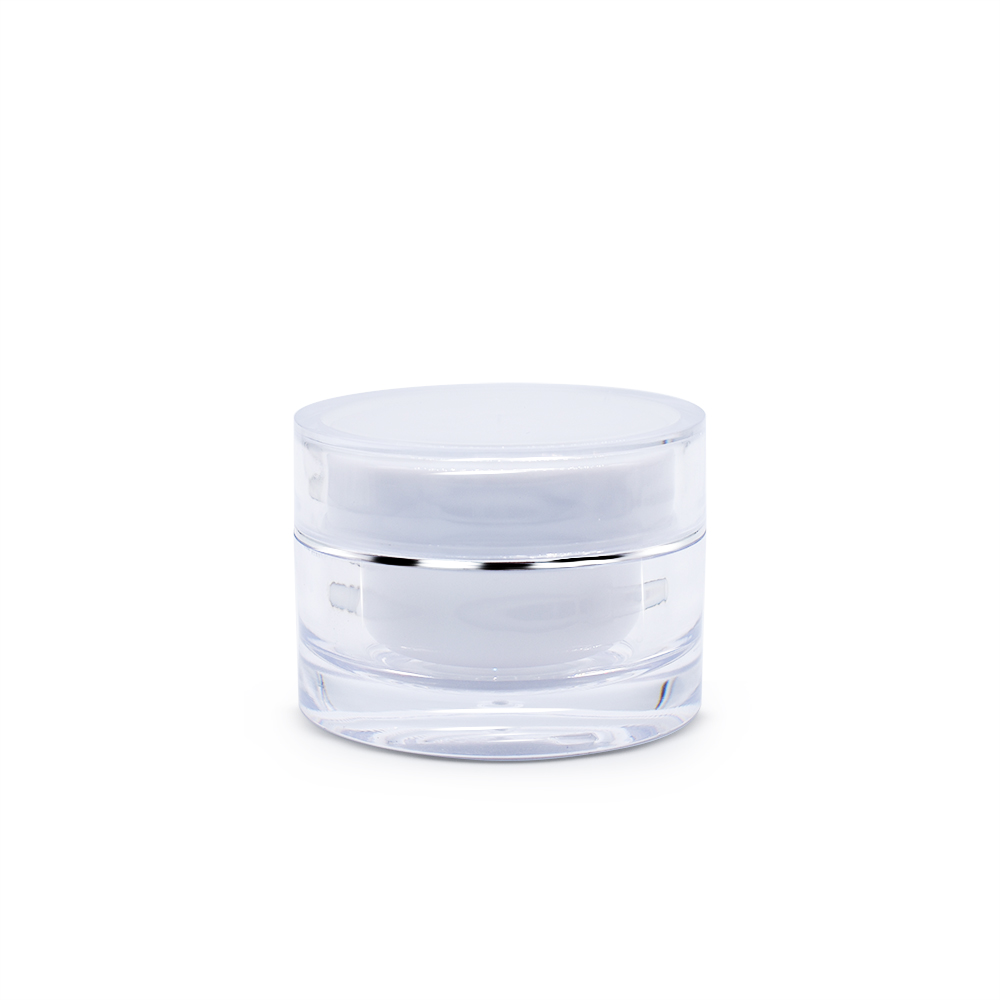 Fast delivery double wall skin care acrylic cream jar 20g clear cosmetic acrylic plastic jars