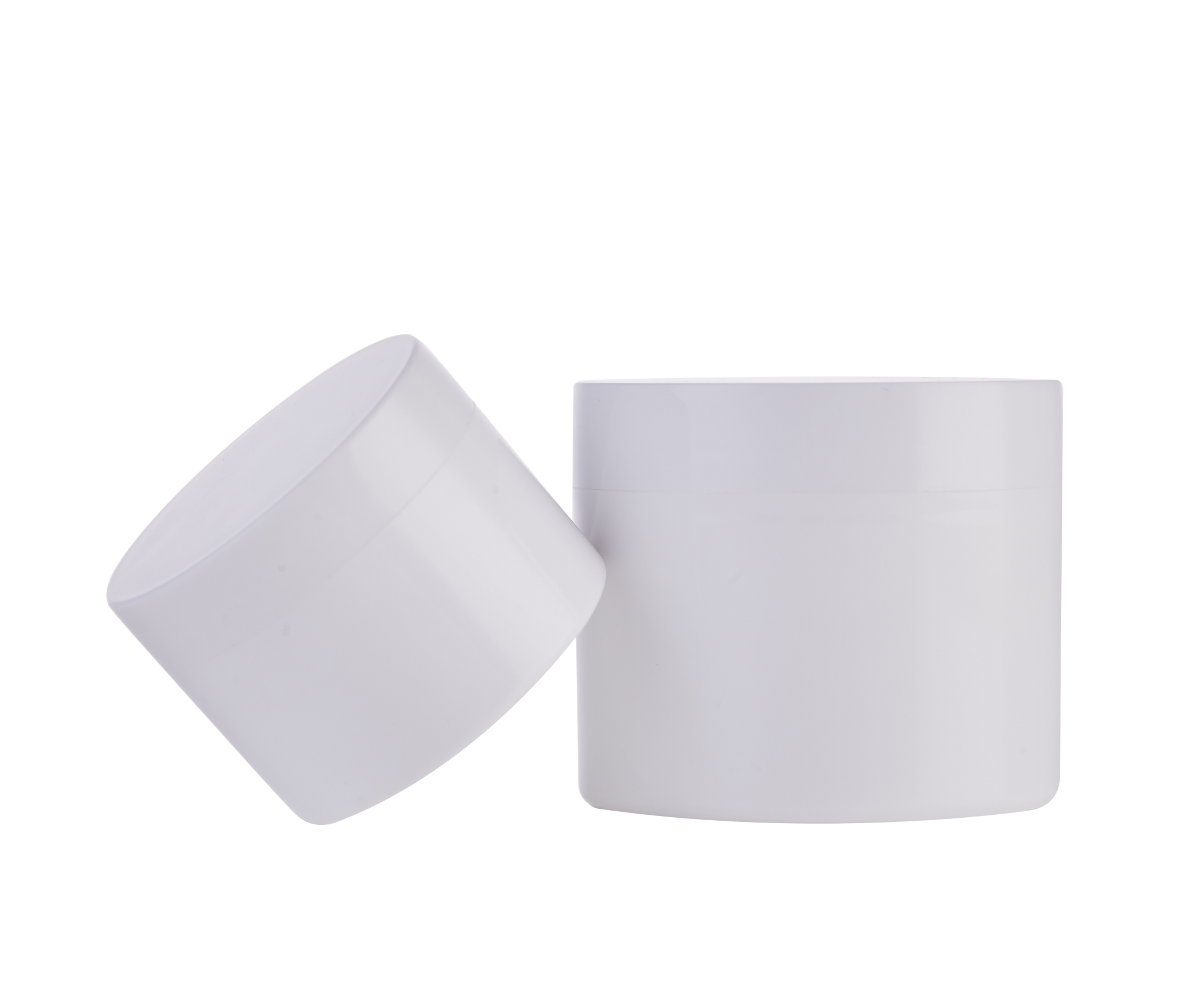 Fast delivery white single wall cap pp plastic double wall cosmetic jar