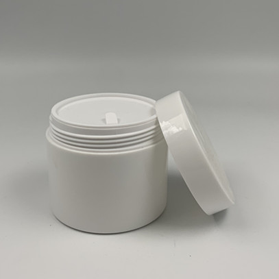 Fast delivery white single wall cap pp plastic double wall cosmetic jar