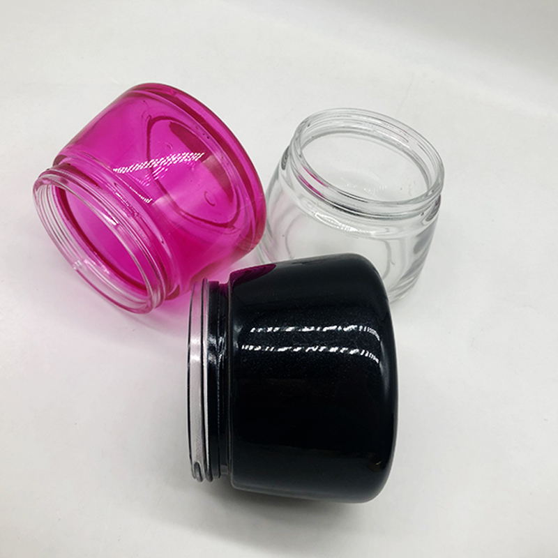 Fast shipping 100g Facial Mask Packaging with Gold Silver Aluminum Lid Clear Thick Glass Cream Jar