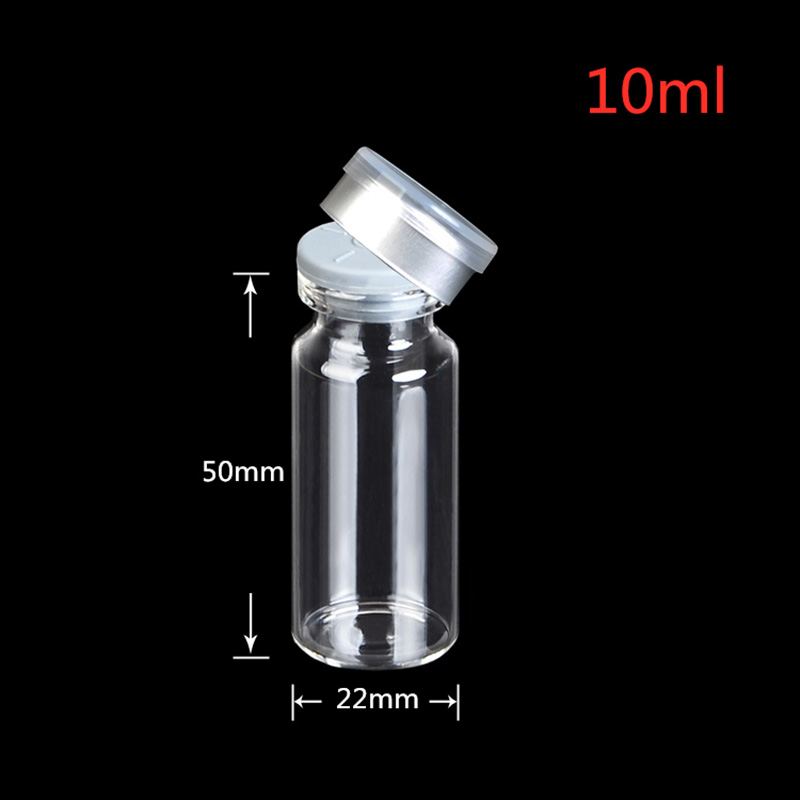 Fast shipping wholesale 10ml vial labels clear glass aluminum vial