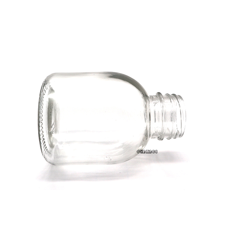 Fat Round Beverage Glass Bottle 250ml 350ml 500ml with Anti-theft Lids