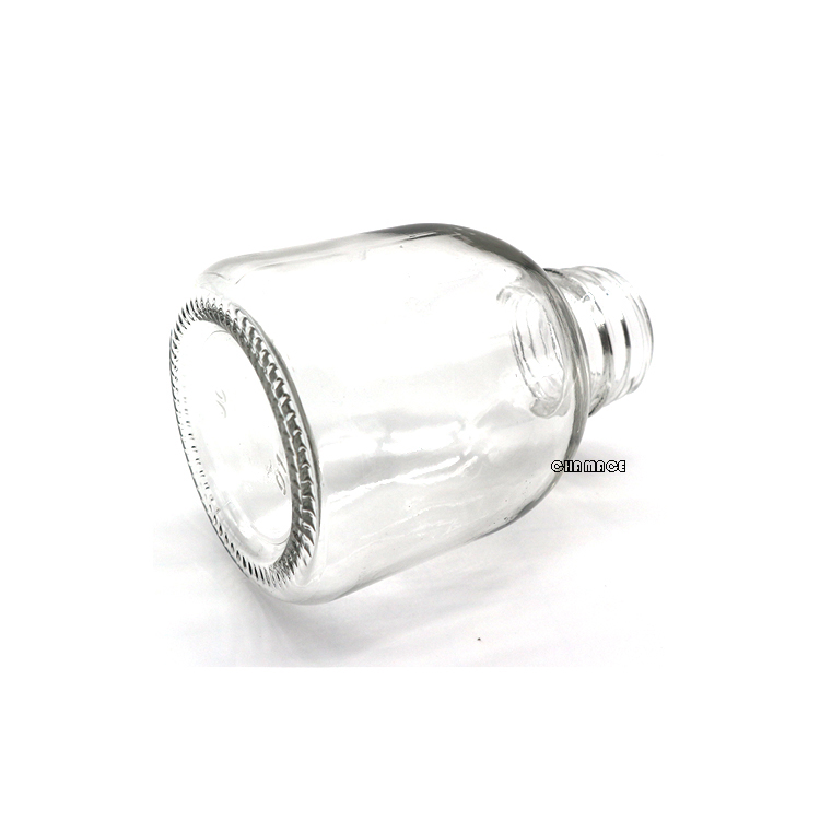 Fat Round Beverage Glass Bottle 250ml 350ml 500ml with Anti-theft Lids