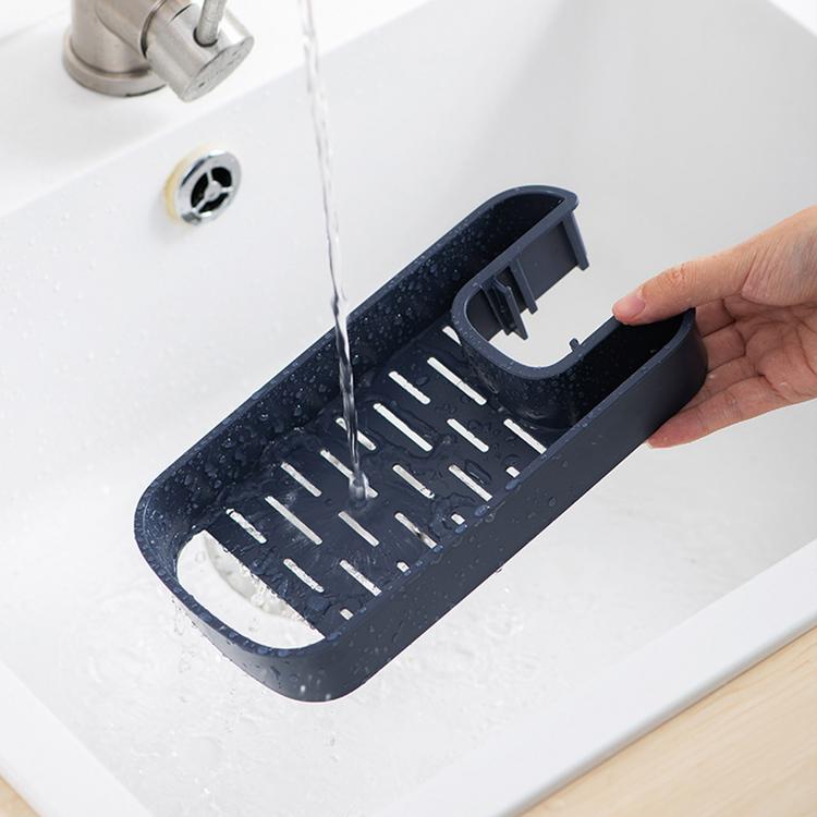 Faucet shelf sponge rag drain rack kitchen sink countertop storage rack sink free punch storage tool