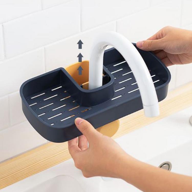 Faucet shelf sponge rag drain rack kitchen sink countertop storage rack sink free punch storage tool