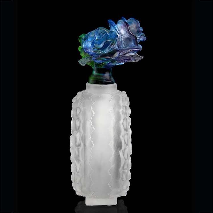 Fengming Glass Rose Perfume Bottle Gift Packaging Personal Care Blue Color 20 Pcs Factory Wholesale High Quality Design Empty