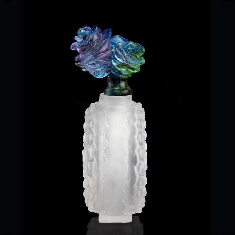 Fengming Glass Rose Perfume Bottle Gift Packaging Personal Care Blue Color 20 Pcs Factory Wholesale High Quality Design Empty