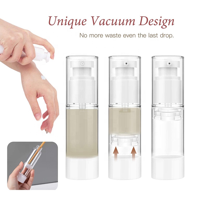 Fine Mist Spray Bottles and Lotion Pump Bottles Set Leak Proof Toiletries Airless Pump Bottle