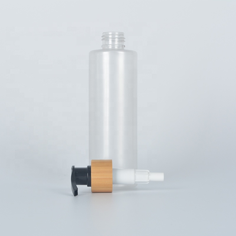 Fine Quality PET Plastic lotion bottle with bamboo lid
