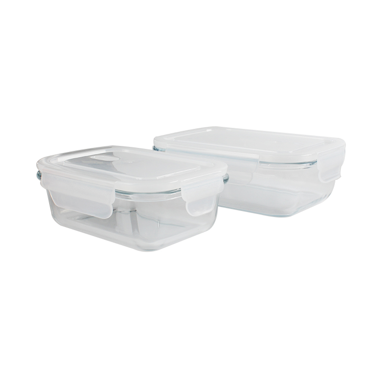 Fit Fresh Divided Glass Containers Two Compartments with Locking Lids Glass Storage Meal Prep