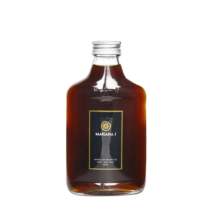 Flask Bottle 200ml Flat Glass Cold Brew Coffee Juice Bottles