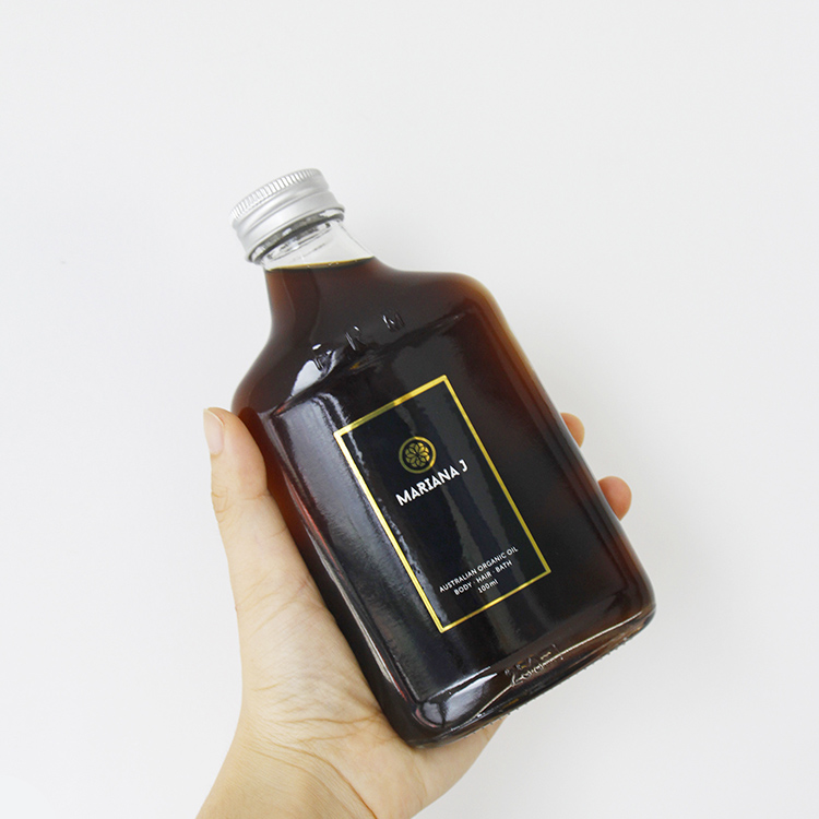 Flask Bottle 200ml Flat Glass Cold Brew Coffee Juice Bottles