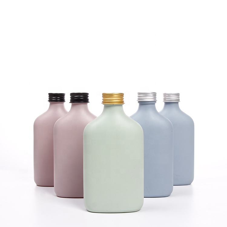 Flask Bottle 200ml Flat Glass Cold Brew Coffee Juice Pocket Liquor Bottles