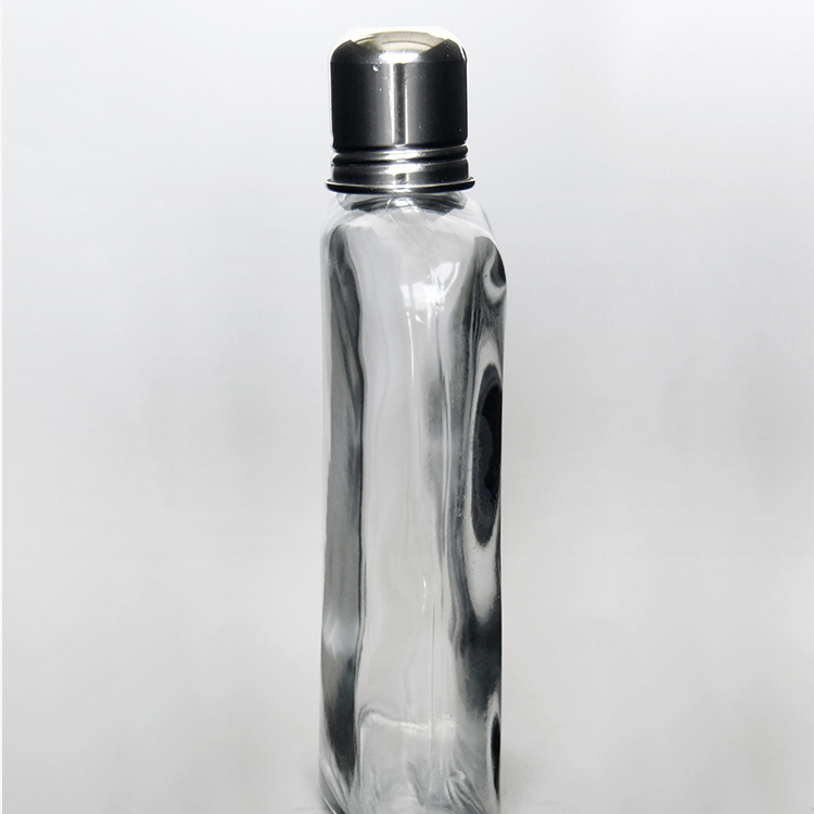 Flask Shaped 100ml 200ml 250ml 350ml Flat Whiskey Liquor Bottle Glass Alcohol Spirits Bottle for Bar Wedding