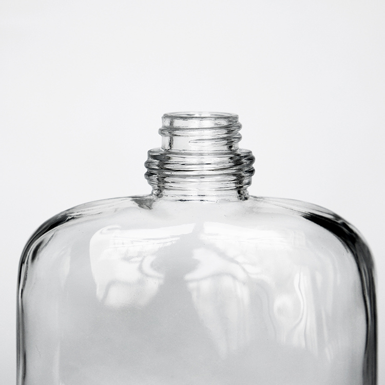Flask Shaped 100ml 200ml 250ml 350ml Flat Whiskey Liquor Bottle Glass Alcohol Spirits Bottle for Bar Wedding