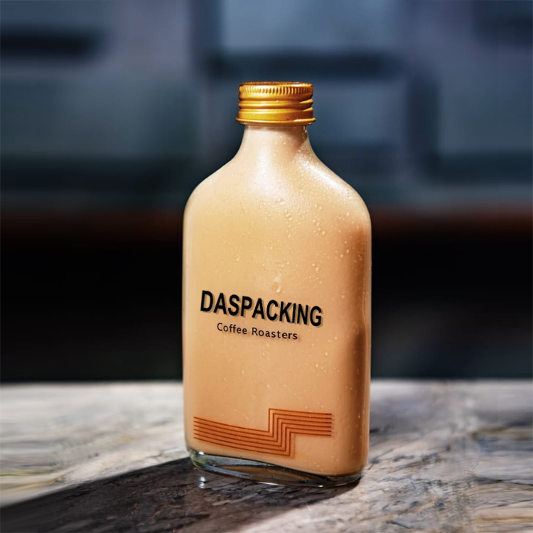 Flask bottle 200ml flat glass cold brew coffee juice bottles for Liquor Tea Milk