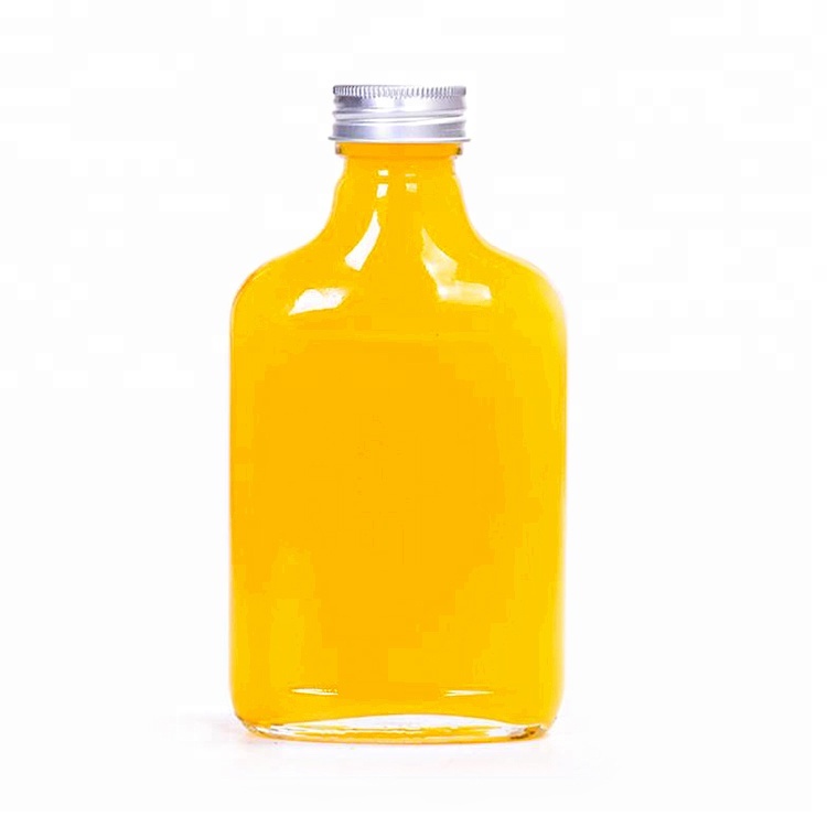 Flask bottle 200ml flat glass cold brew coffee juice bottles for Liquor Tea Milk