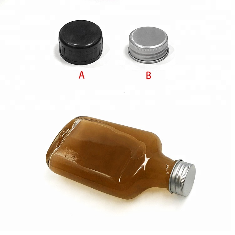 Flask bottle 200ml flat glass cold brew coffee juice bottles for Liquor Tea Milk