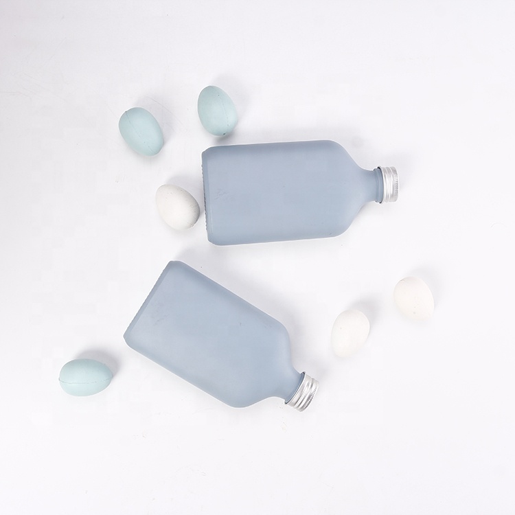 Flat Flask 200ml 250ml Cold Brew Coffee Juice Glass Wine Bottle with Aluminum lid